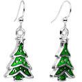Silver Plated Classic Christmas Tree Fishhook Earrings