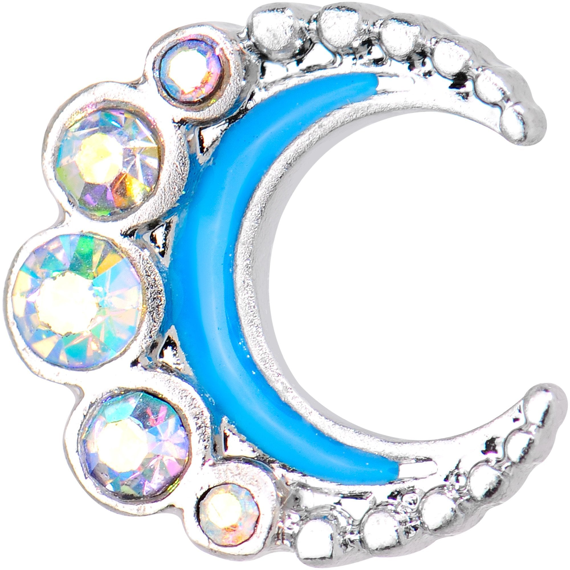 Auora Gem Encrusted Crescent Moon Cartilage Tragus Earring