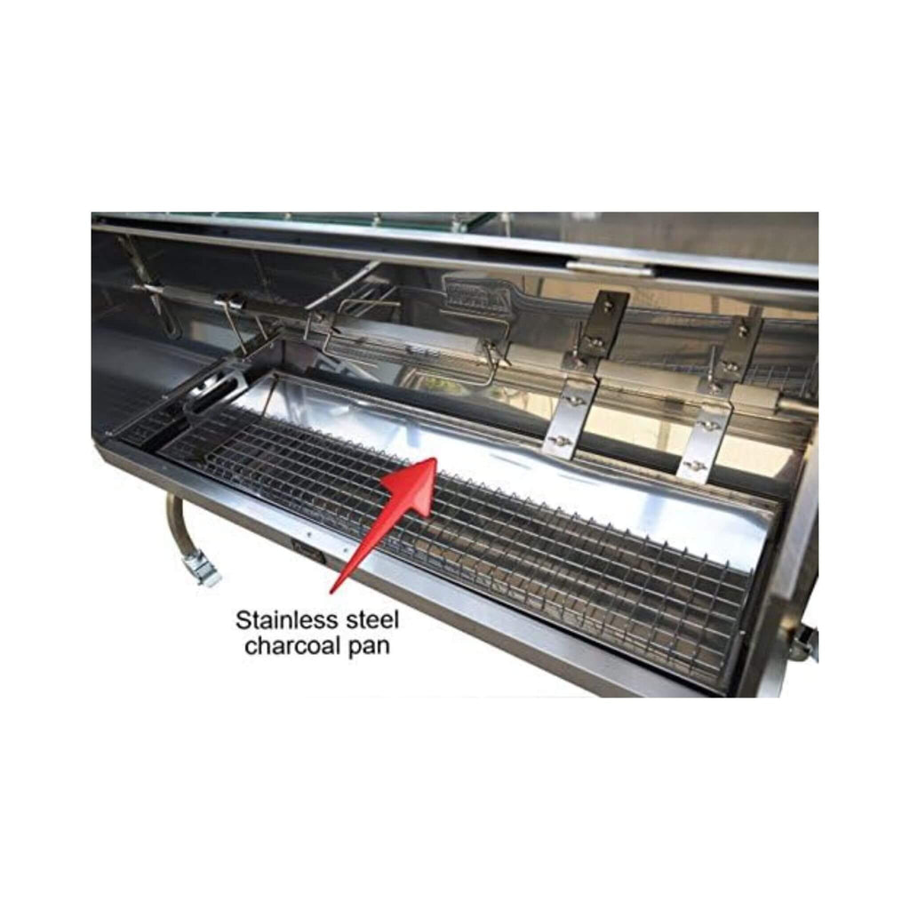 Extra-Large Stainless Steel Propane And Charcoal BBQ Rotisserie (SAK14873)