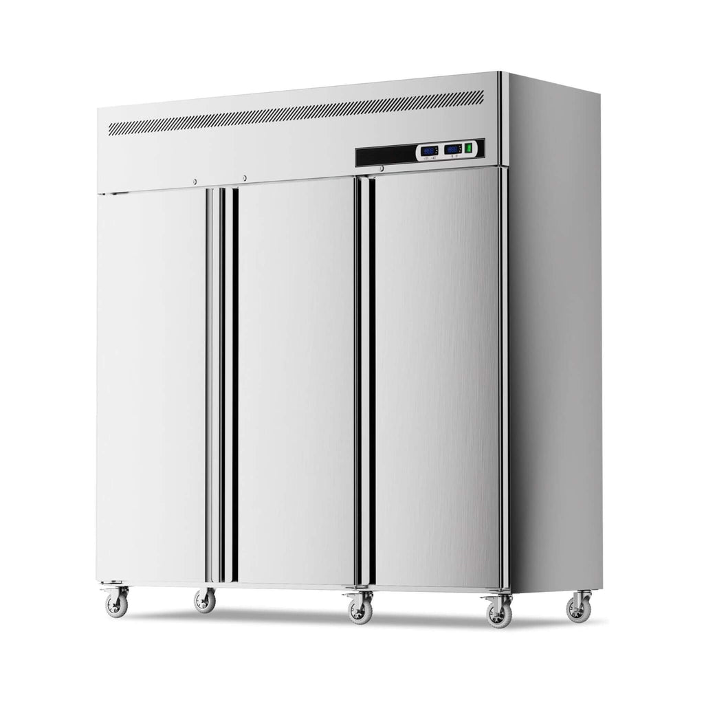 Extra-Large 72-Inch 54 Cu.Ft Commercial 3-Door Upright Reach-In Freezer Refrigerator Combo With Wheels (SAK68325)