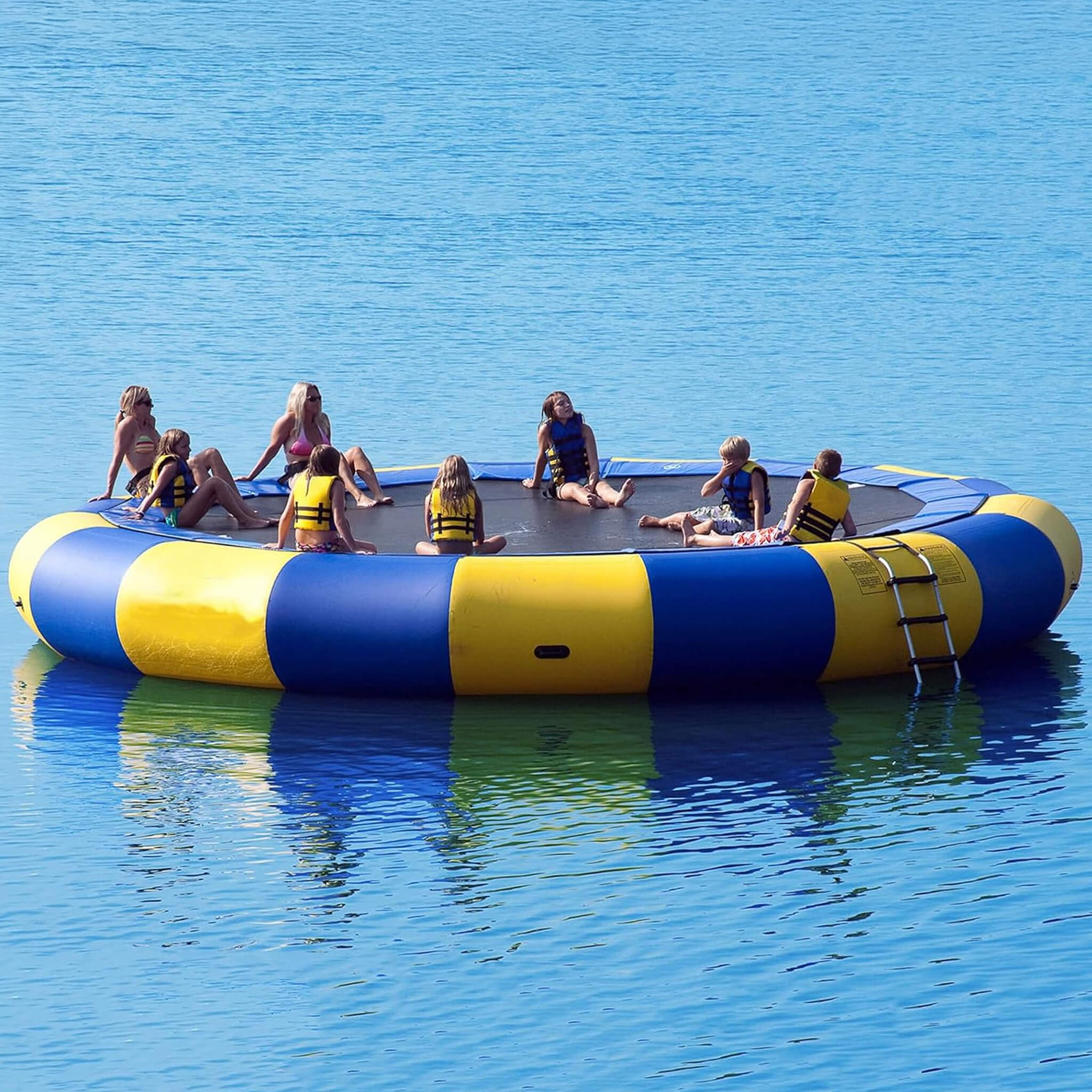 Extra-Large 22FT Inflatable Floating Water Island With Trampoline (SAK41258)