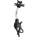 Clear Gem Sleek Black Cat Double Mount Belly Ring