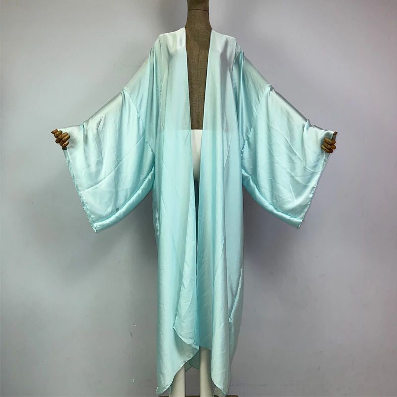 Sky Blue Silk Kimono