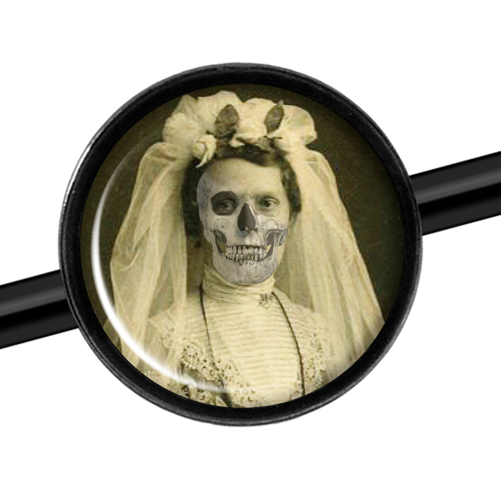 14G Skeleton Bride Halloween Black Industrial Barbell 37mm