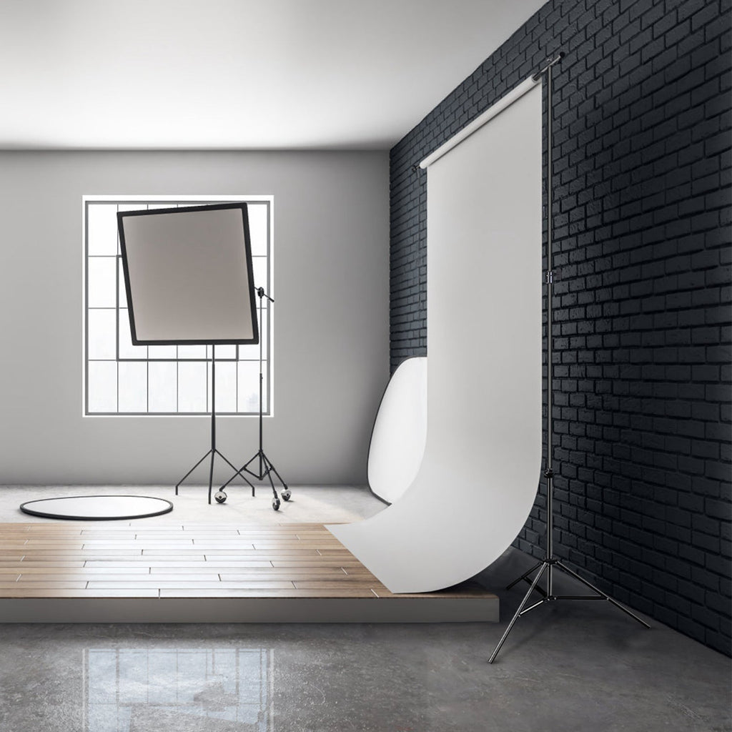 6.5 x 10ft Photo Video Studio Backdrop Background Stand Adjustable Heavy Duty Photography Backdrop Support Stand Set with Carrying Bag Clamps