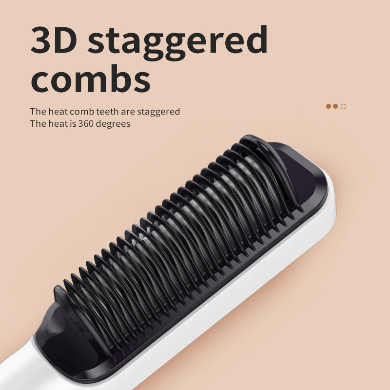 Electric Hot Comb Hair Straightener Brush – Anti-Frizz & Shine