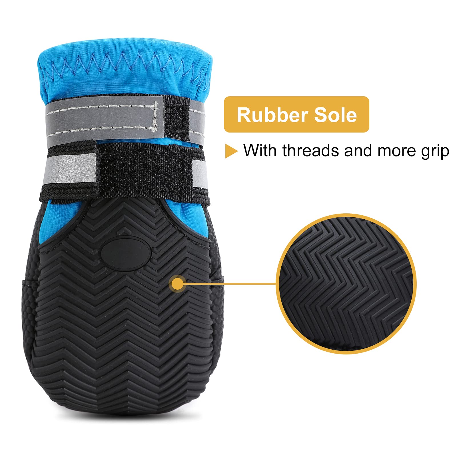 DiWater-Resistant Dog Boots For Medium Large Dogs,Non-Slip Dog Shoes For Winter Snow,Lightweight Paw Protector For Cold Pavement,Soft Dog Booties For Outdoor Walking Indoor Hardfloors