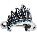 16G 1/4 Aqua Blue Tribal Headdress Helix Cuff Cartilage Earring