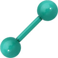 14G 9mm Green Acrylic Over Steel 6mm Ball Straight Barbell