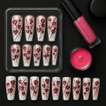 Love Savage Press-On Nails – Pink Heart Cheetah Print