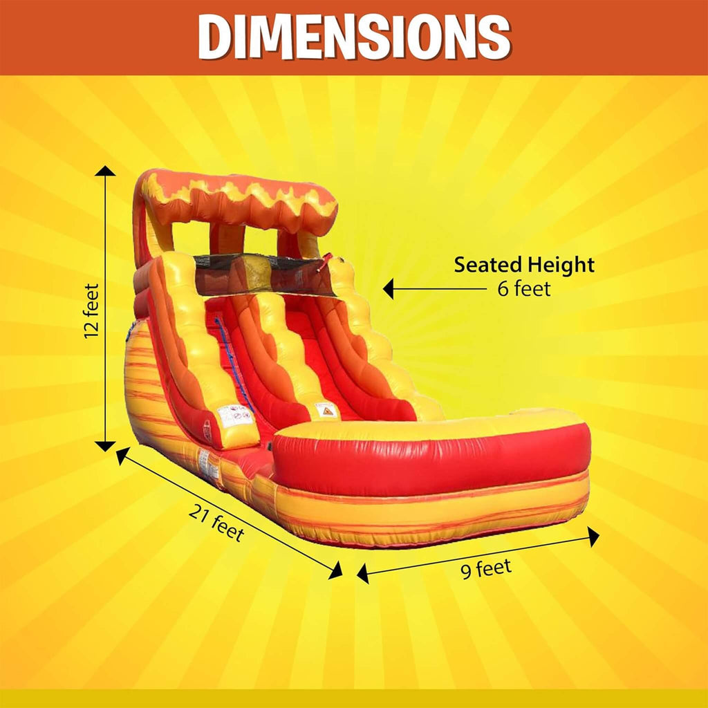 Large Fire Marble Inflatable Water Slide With Pool And Blower (SAK34567)