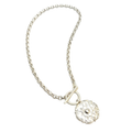 Matte Silver Flower Pendant On Rolo Chain