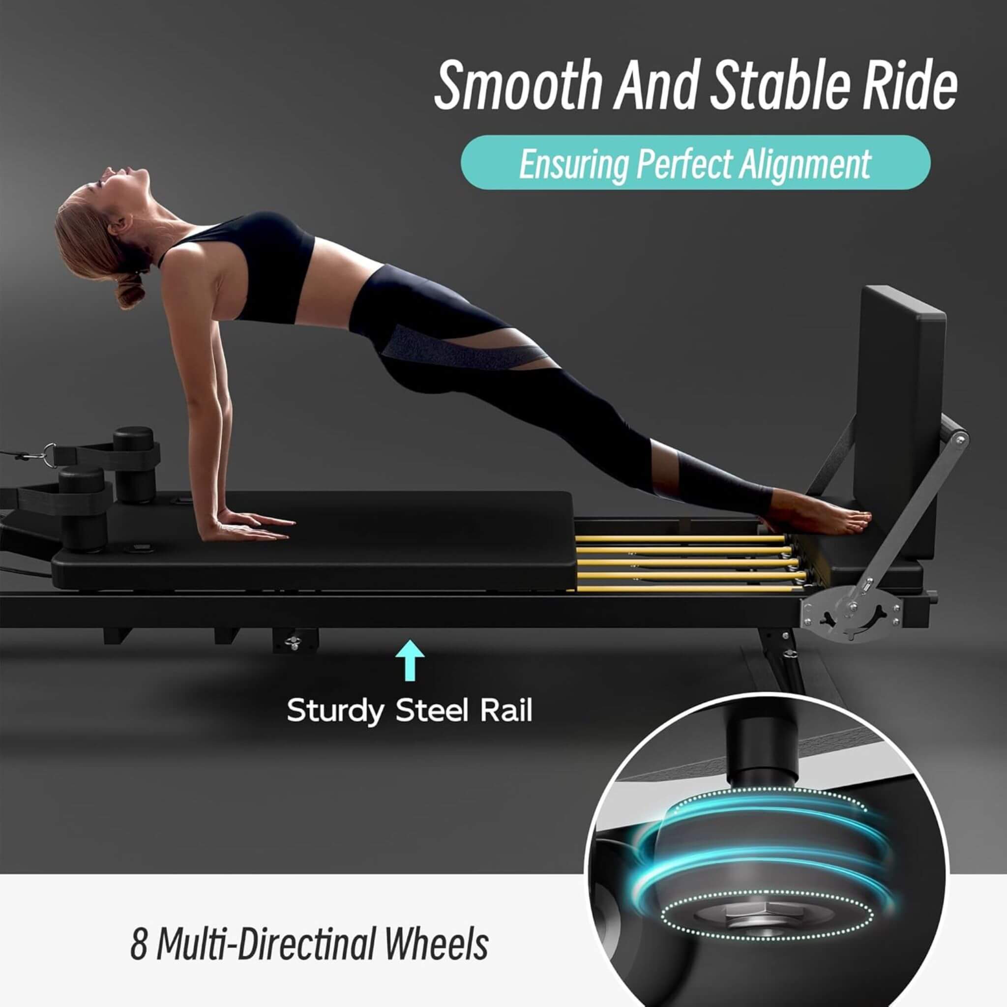 Core Pilates Foldable Dual Resistance Pilates Reformer Machine With Tower (SAK96041)