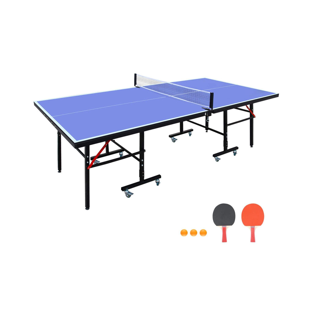 8FT Foldable Midsize Table Tennis Table Set With Paddles, Balls, And Net (SAK14735)
