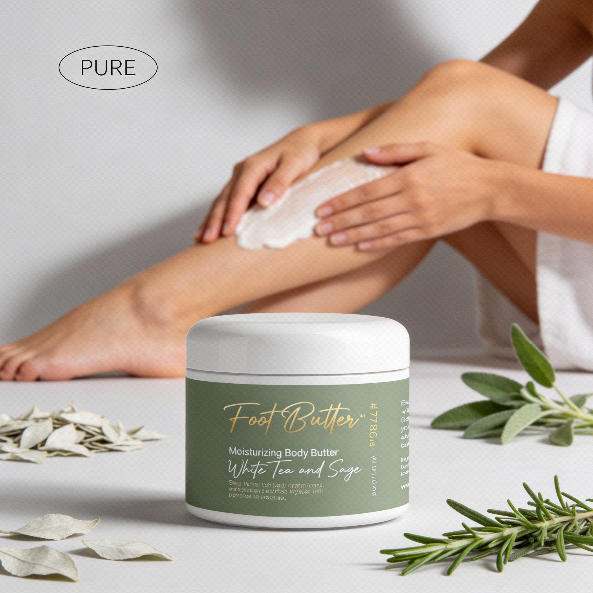 White Tea & Sage Moisturizing Body Butter – Hydrating, Nourishing, Ultra-Soft Skin Cream