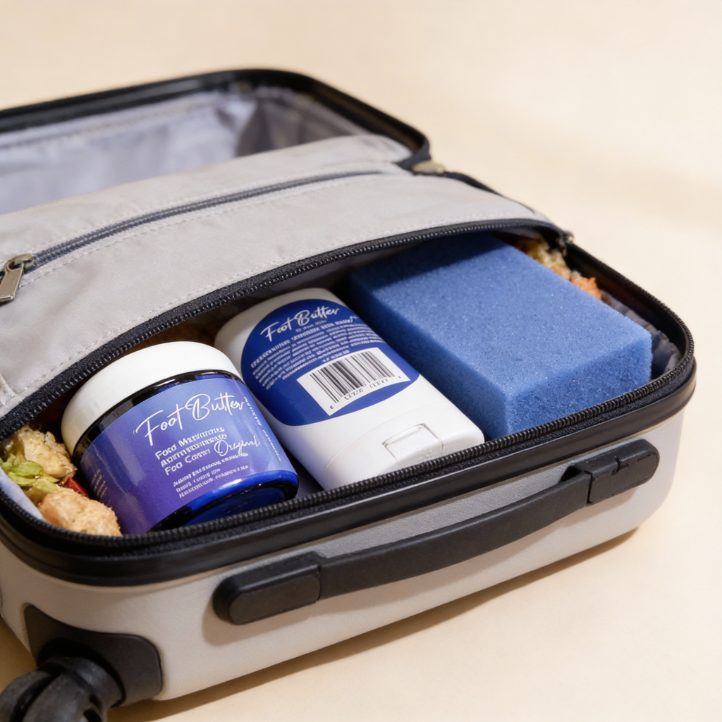 Foot Butter Travel Set – Mini Moisturizers & Pumice Scrub