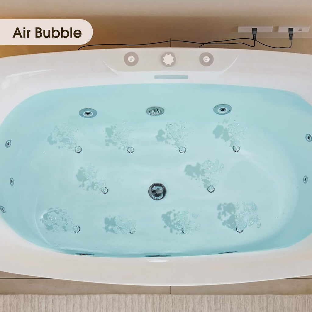 Nuvia Verano Freestanding Whirlpool Air Bubble LED Massage Bathtub (SAK47639)