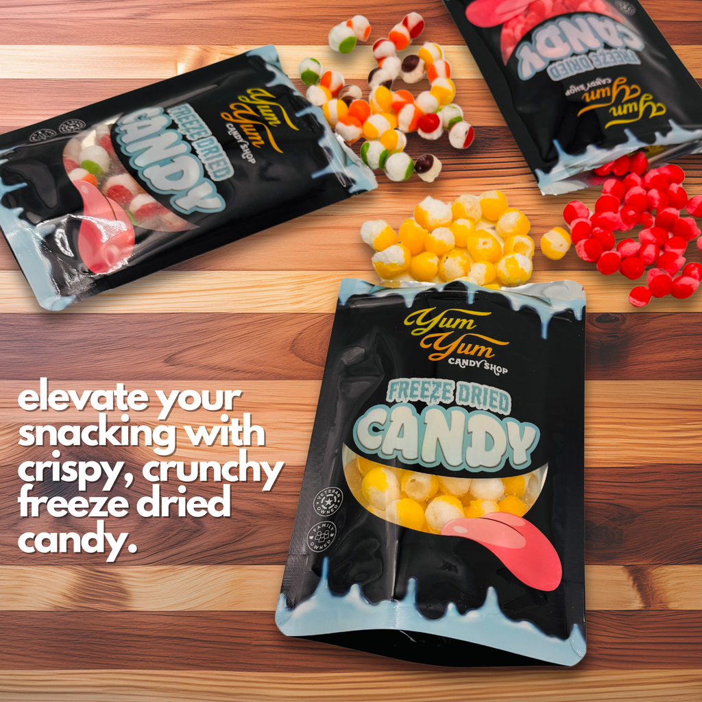 Freeze Dried Candy Trio Pack 3 Pack Lemon Ballz - Rainbow Krunchies - Cinnamon Hotties