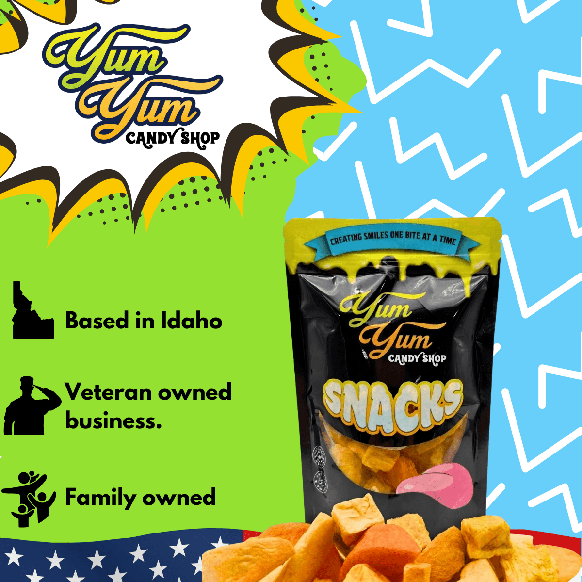 Freeze Dried Fruit Mix – Pineapple, Peaches, Papaya & Apples | Yum Yum Candy Shop