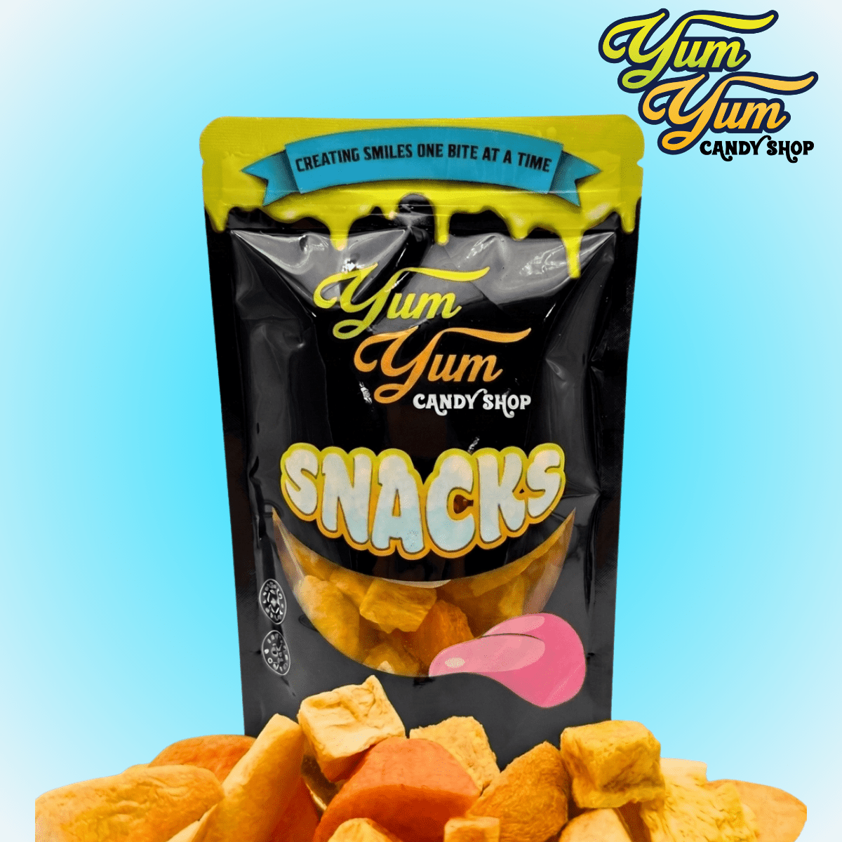 Freeze Dried Fruit Mix – Pineapple, Peaches, Papaya & Apples | Yum Yum Candy Shop