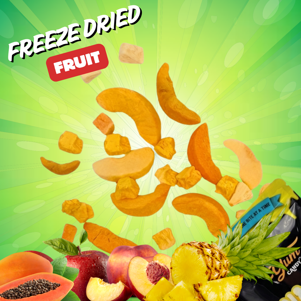Freeze Dried Fruit Mix – Pineapple, Peaches, Papaya & Apples | Yum Yum Candy Shop