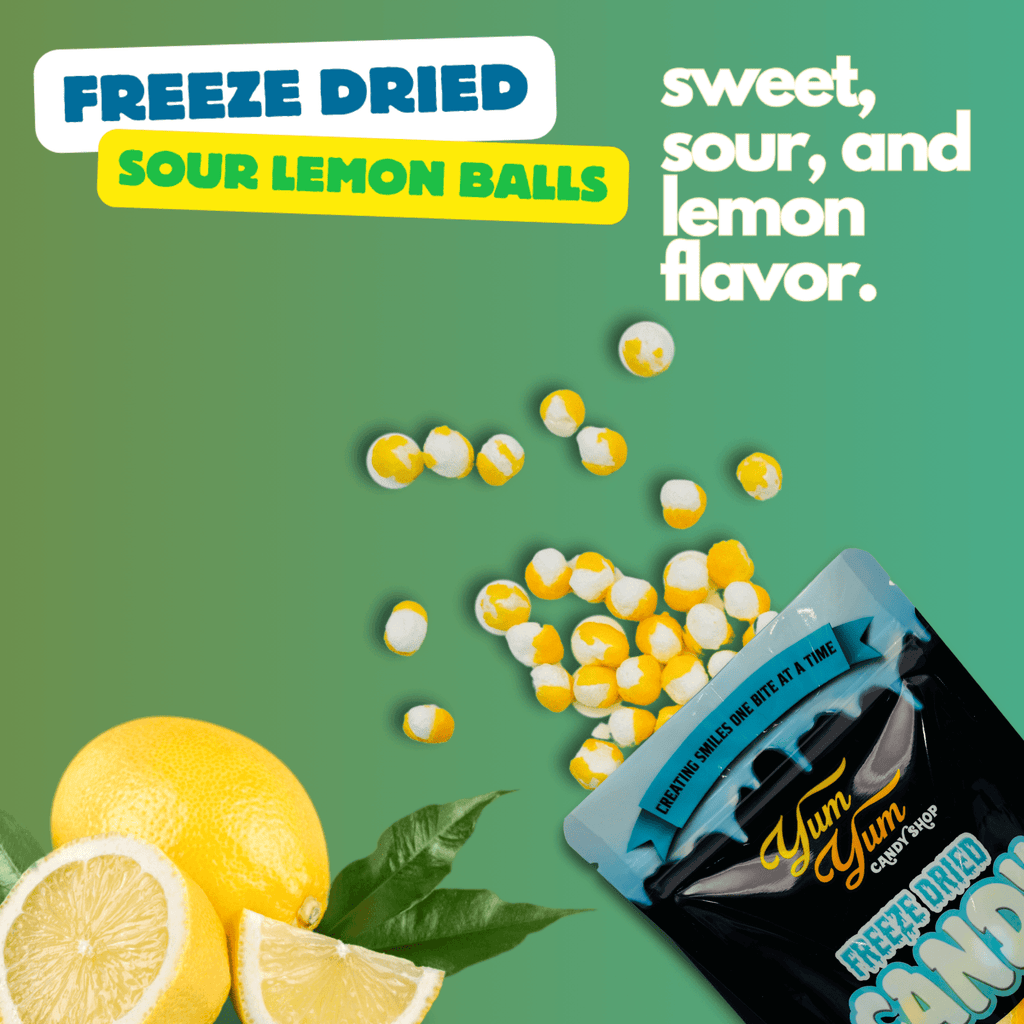 Freeze Dried Lemon Balls - Candy Snack | Yum Yum Candy Shop