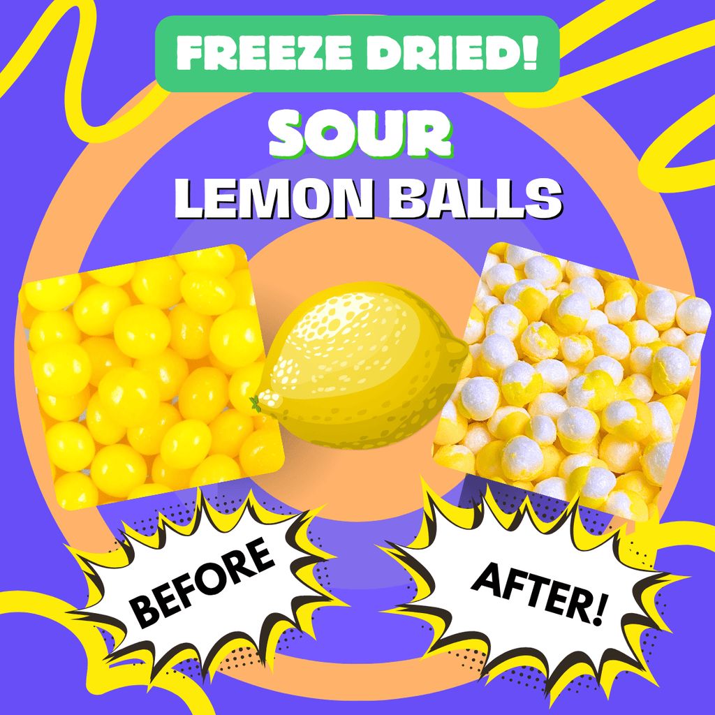 Freeze Dried Lemon Balls - Candy Snack | Yum Yum Candy Shop