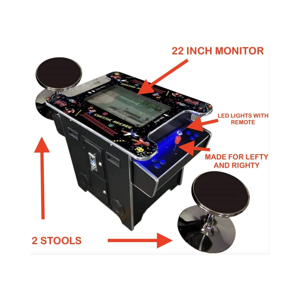 Full-Size Commercial-Grade 2-Player Retro Arcade Machine With 60 Games And Stools (SAK86197)