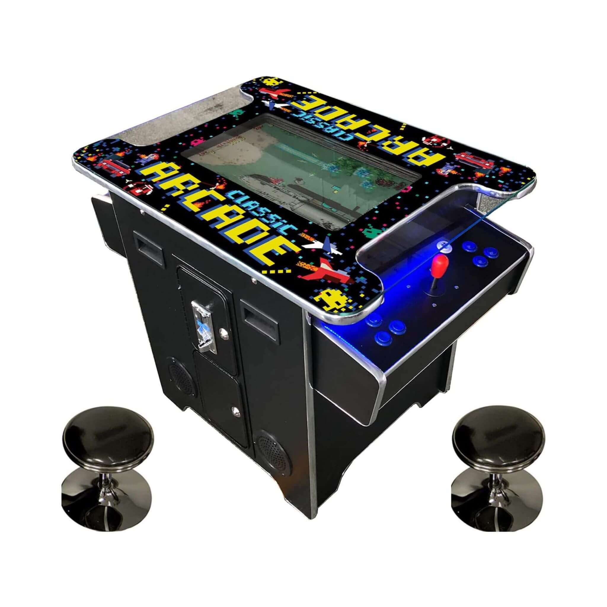 Full-Size Commercial-Grade 2-Player Retro Arcade Machine With 60 Games And Stools (SAK86197)
