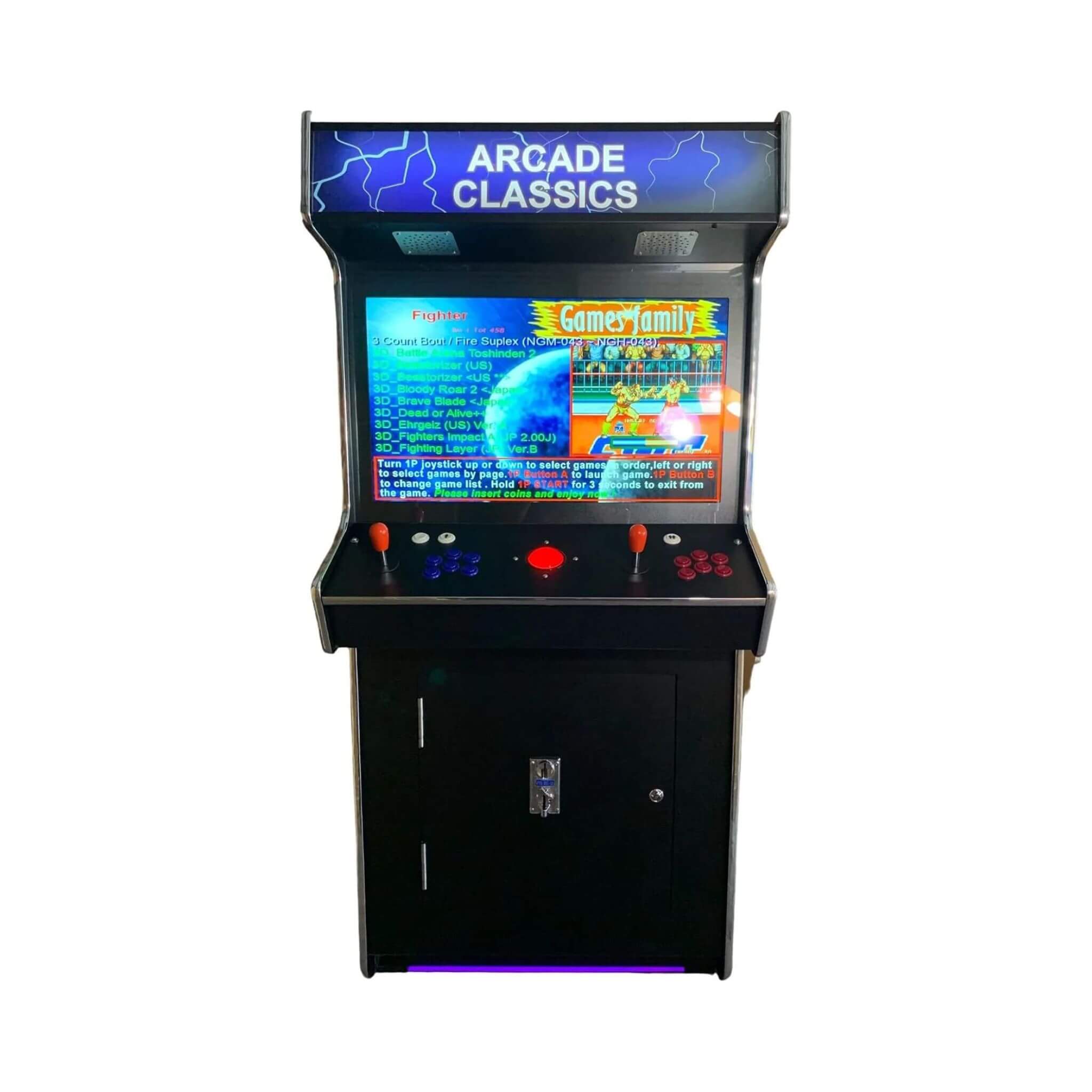 Full-Size Commercial-Grade 2-Player Upright Standup Arcade Machine With 4500 Classic Games And 2 Shooting Guns (SAK23984)