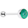 Green Faux Opal Fun with Color Barbell Tongue Ring