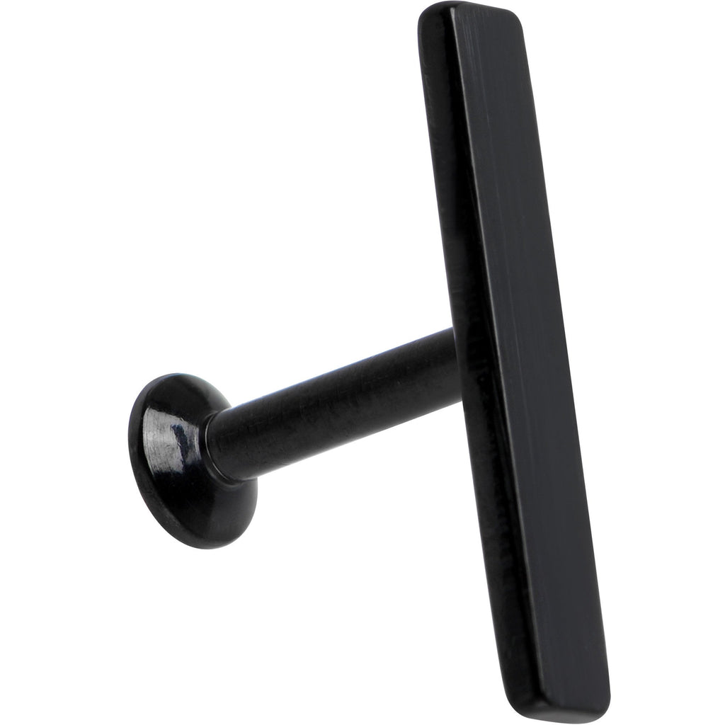 1/4 12mm Black IP Rectangle Internal Thread Daith Cartilage Tragus