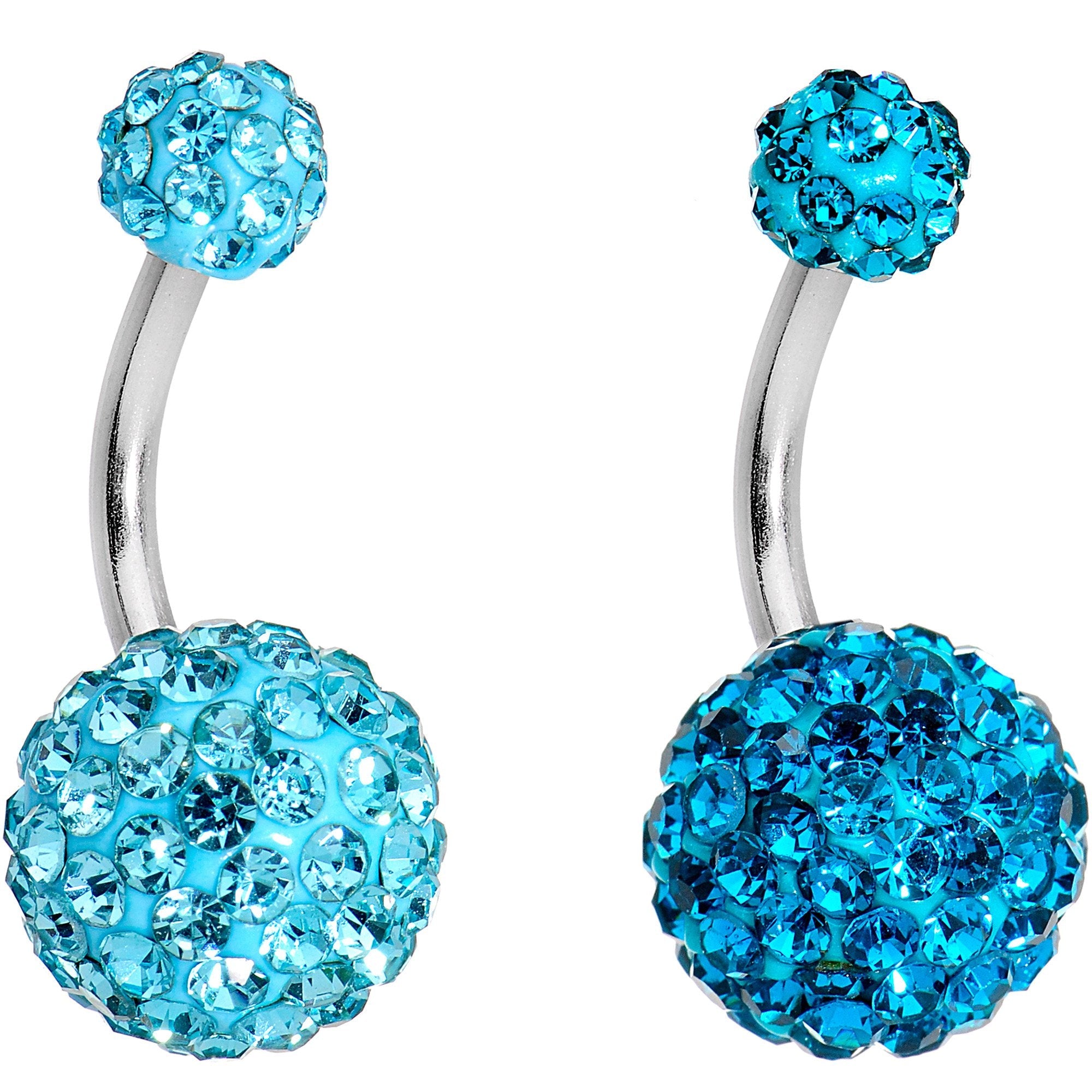 Multi Color Gem Candy Cluster Belly Ring Set of 5