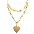 Matte Gold 32" Chain With Heart Pendant