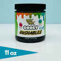 Gooey Gushables - Juicy Fruit Snacks in Sour Blue Raspberry Goo Jar