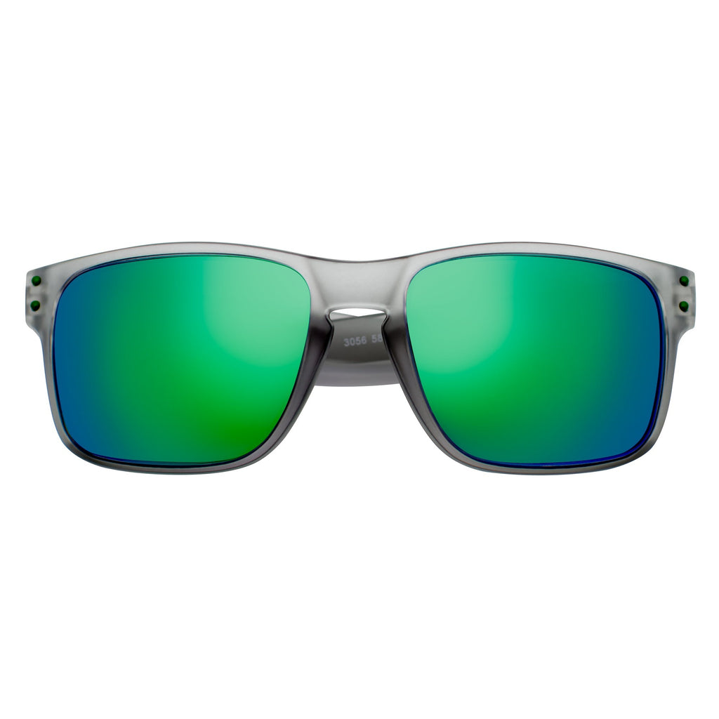 HALLBROOK - Polarized Modern Sports Sunglasses Frost Gray Green Mirror
