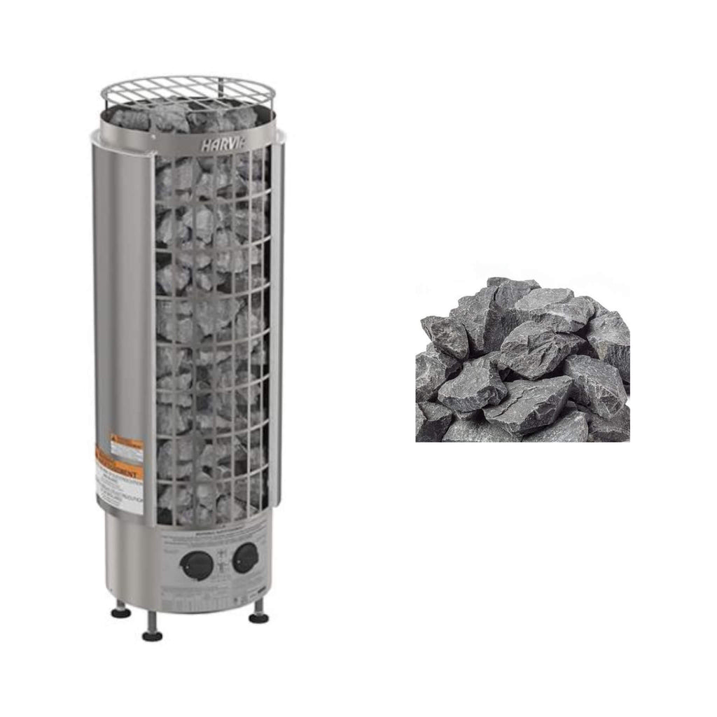 Harvia Cilindro Modern Steel Pillar Style Sauna Heater W/ Sauna Stones [PC60/80/90] (SAK84937)