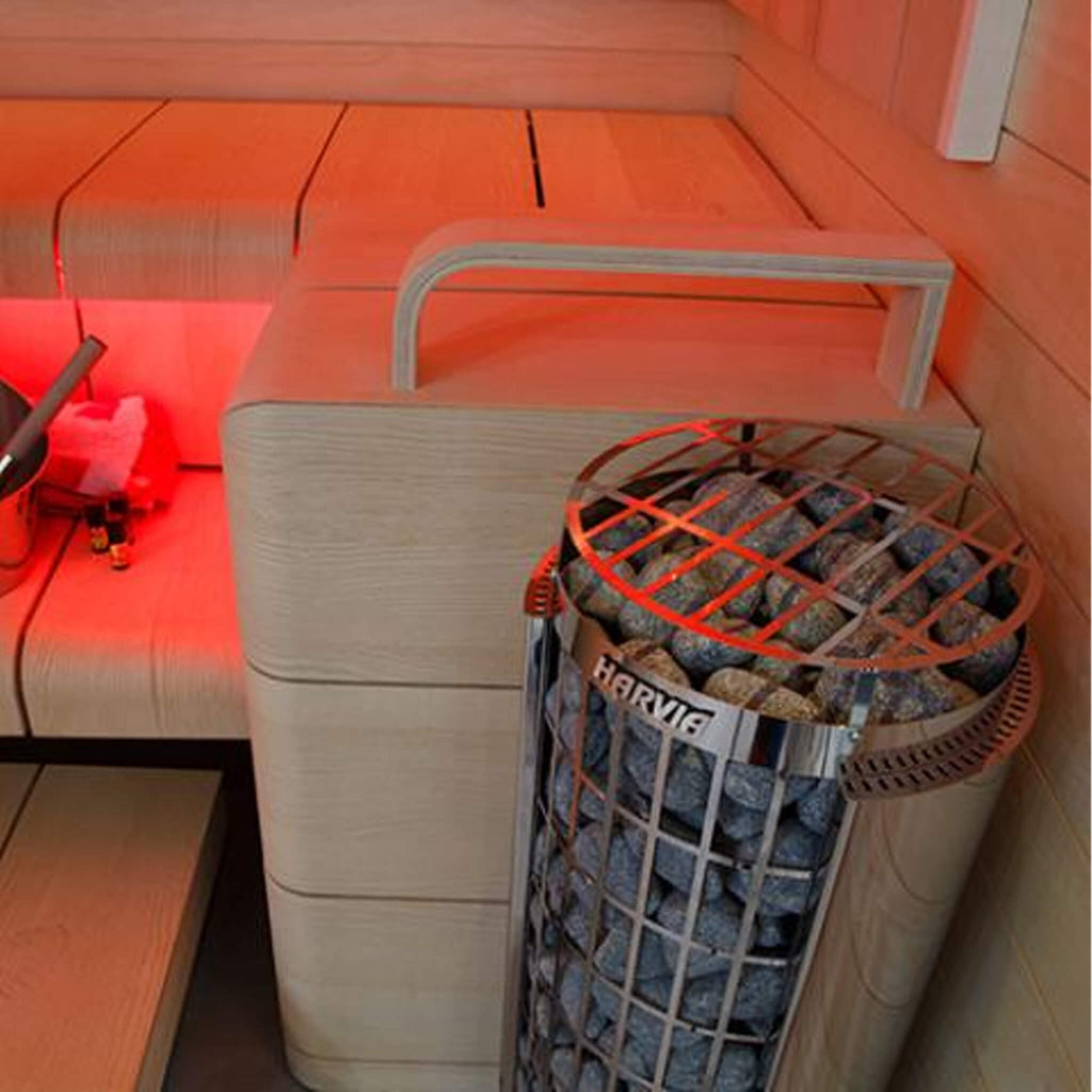 Harvia Cilindro UL Certified Electric Sauna Heater With Xenio CX45 Digital Control Panel & Sauna Stones [PC60/80/90/110E] (SAK86571)
