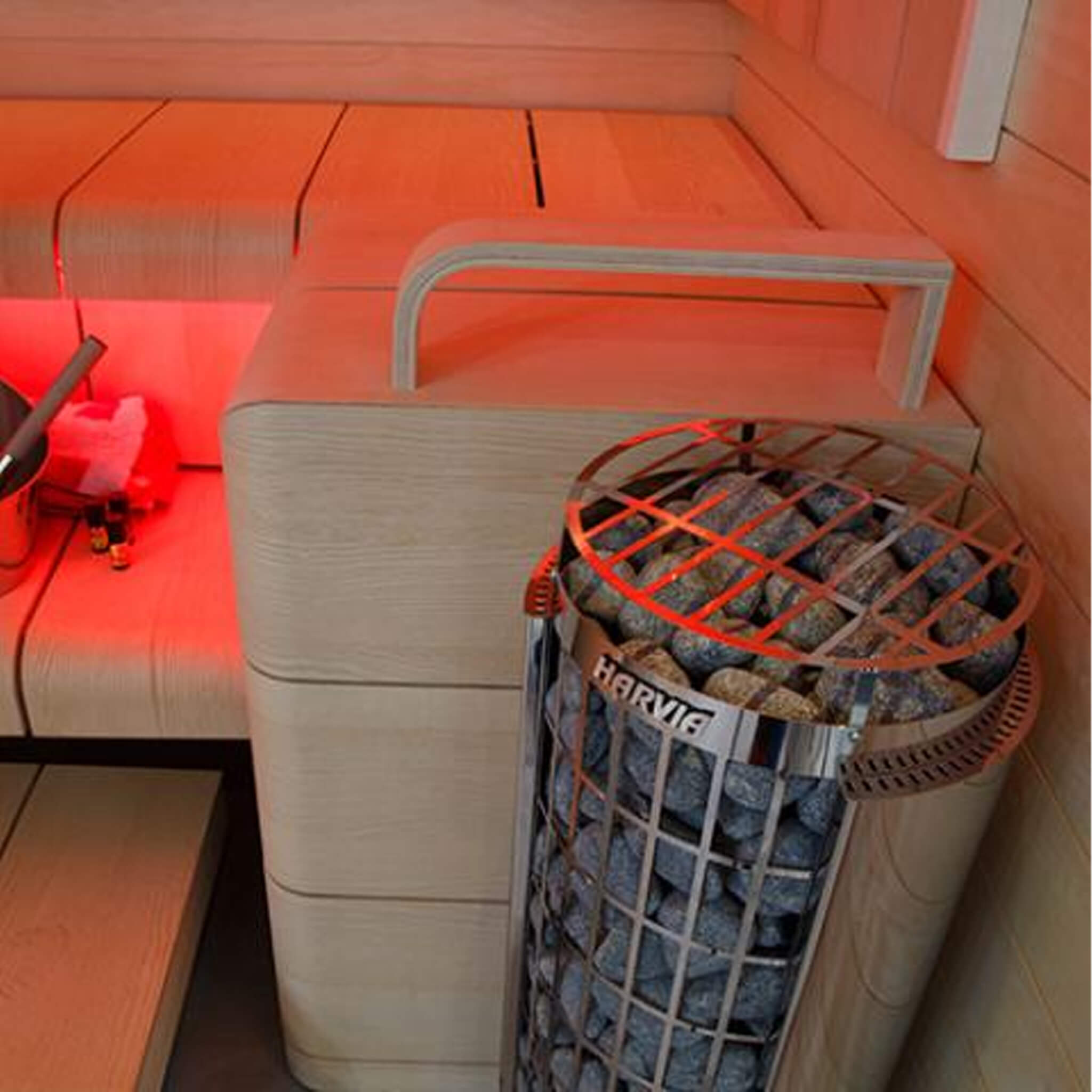 Harvia Cilindro UL Certified Electric Sauna Heater With Xenio CX45 Digital Control Panel & Sauna Stones [PC60/80/90/110E] (SAK86571)