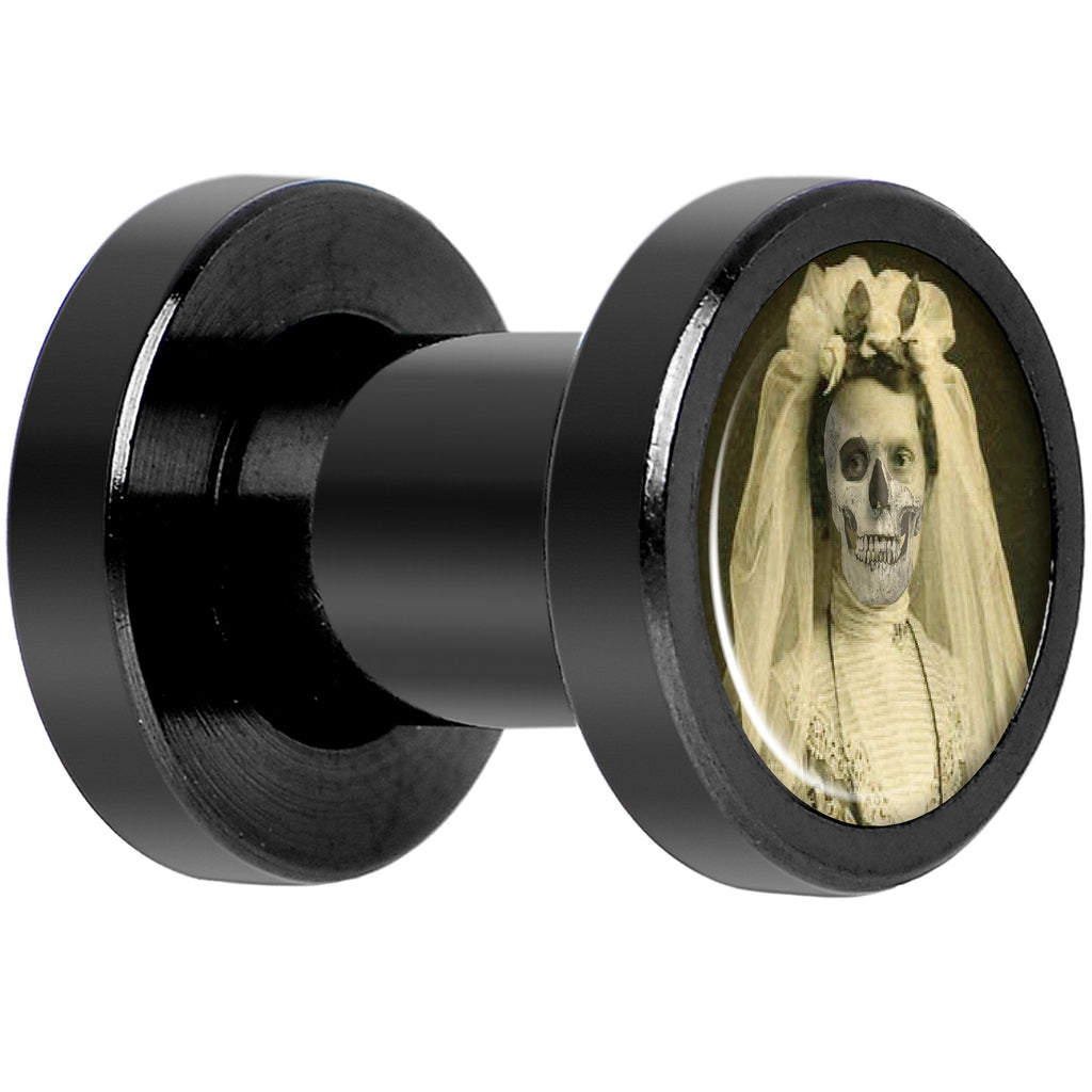 Undead Bride and Groom Halloween Black Anodized Plug Set 4G