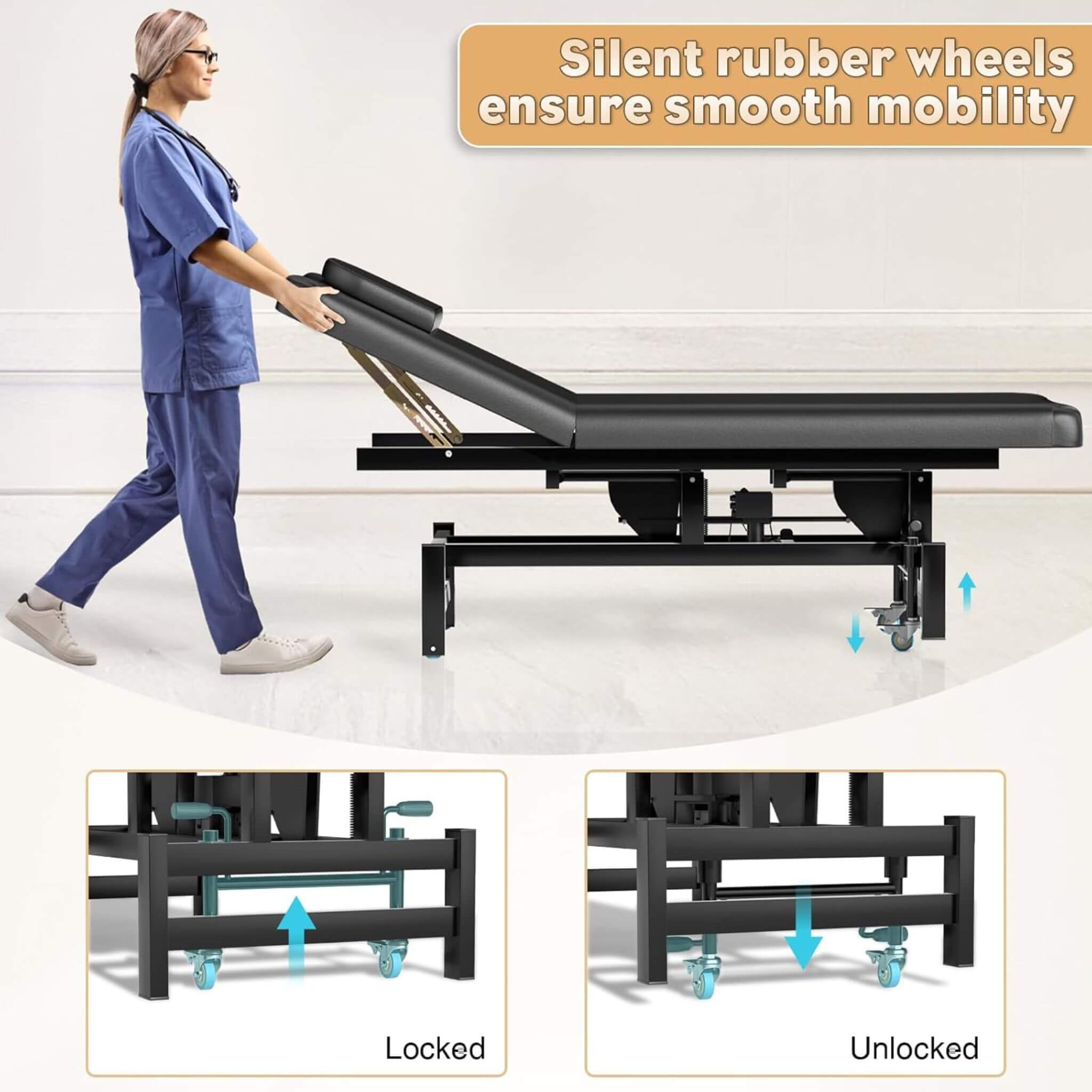 Heavy-Duty 1500 LBS Adjustable Electric Massage Table With Lift (SAK74105)