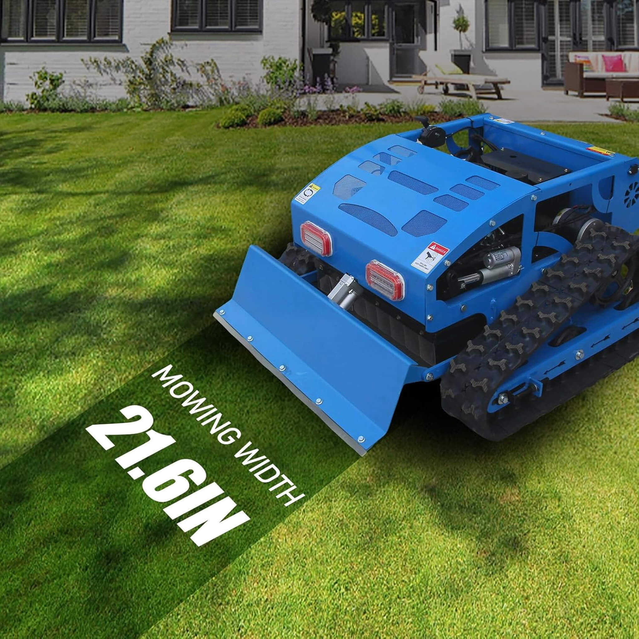 Heavy-Duty 21-Inch 9HP Commercial Remote-Controlled Robotic Lawn Mower With Tracks And Plow (SAK26583)