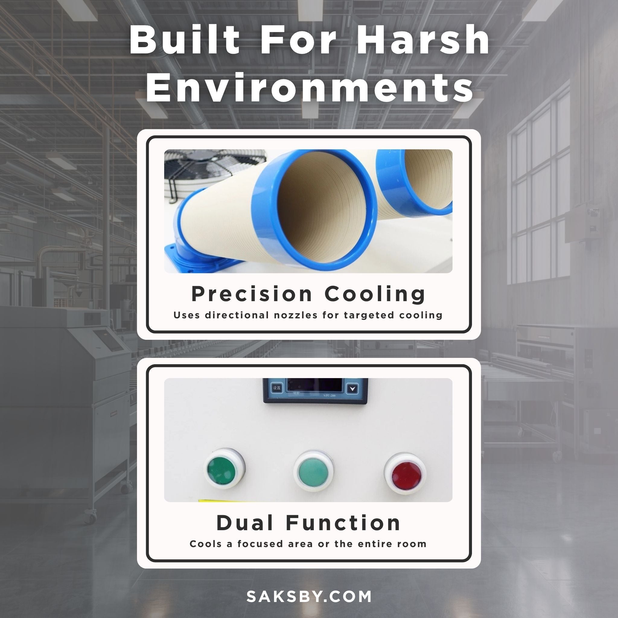 Heavy-Duty 220V Portable 29K BTU Outdoor Industrial Spot Cooler Air Conditioner (SAK18736)