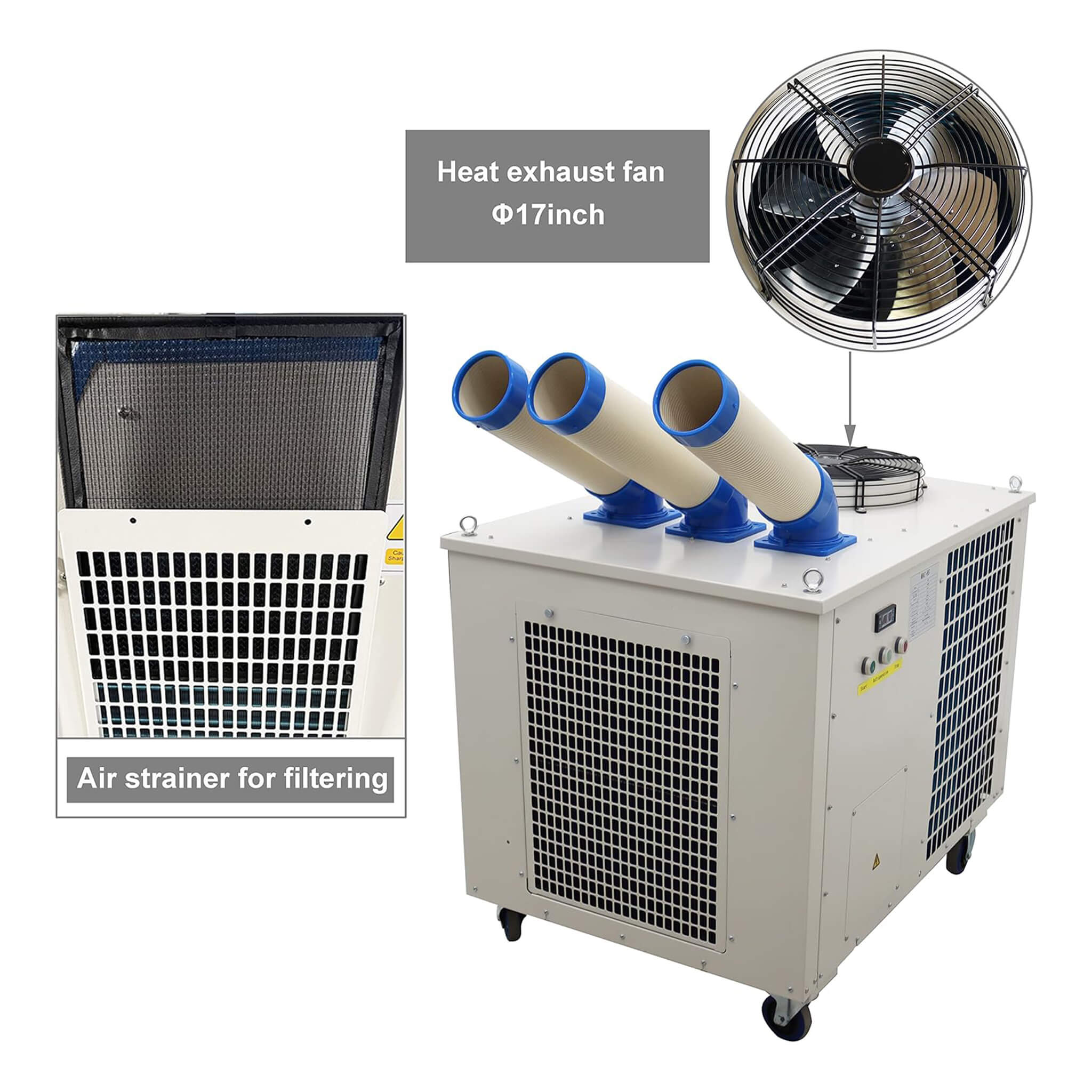 Heavy-Duty 220V Portable 29K BTU Outdoor Industrial Spot Cooler Air Conditioner (SAK18736)