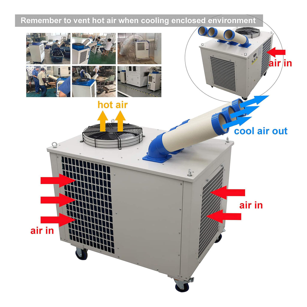 Heavy-Duty 220V Portable 29K BTU Outdoor Industrial Spot Cooler Air Conditioner (SAK18736)