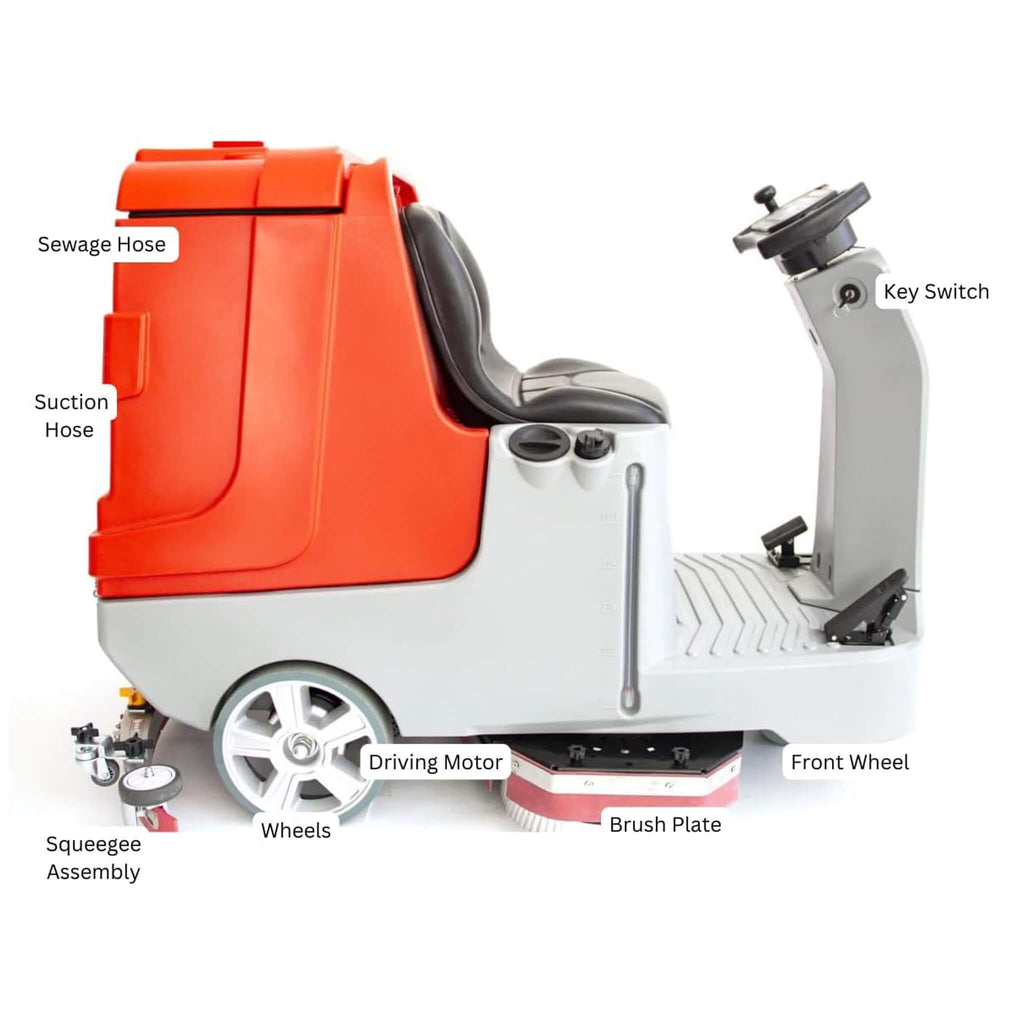 Heavy-Duty 34-Inch Industrial Ride-On Floor Scrubber Machine (SAK63290)