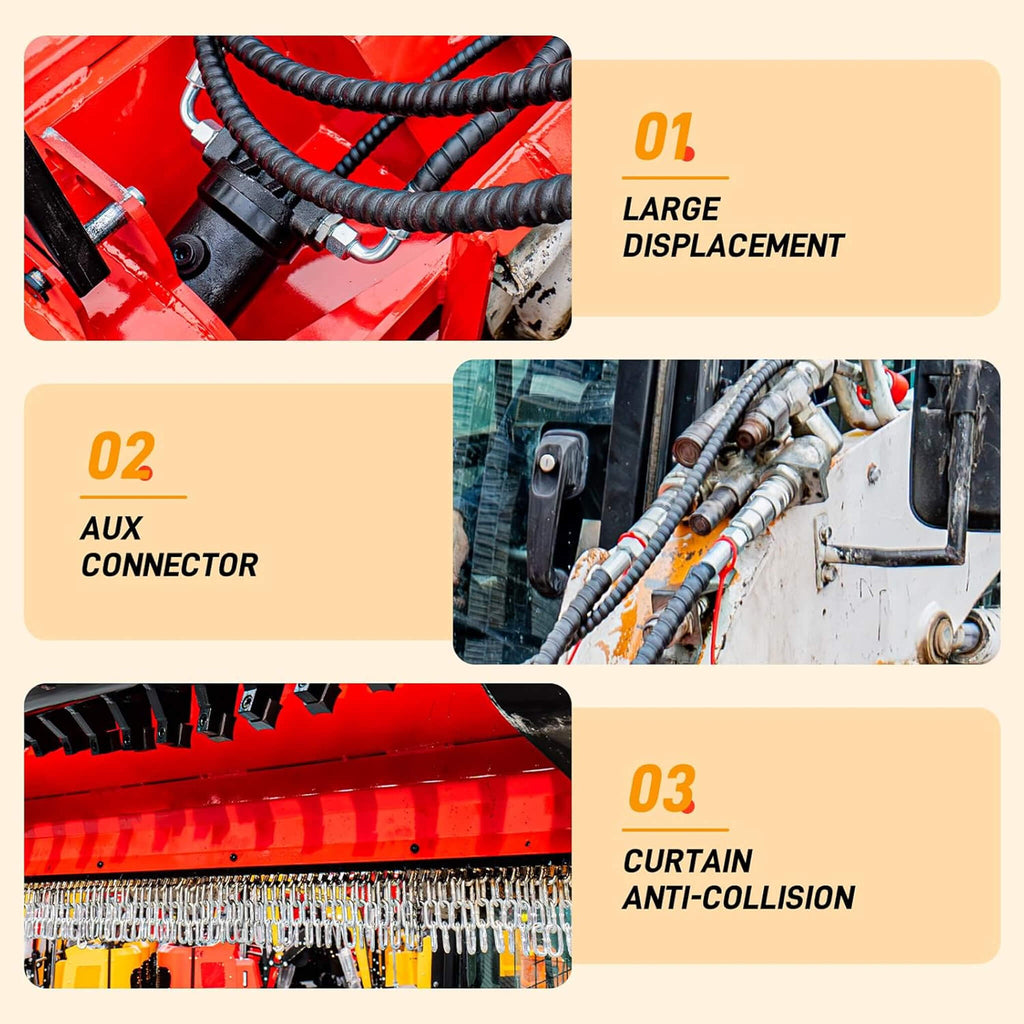Heavy-Duty 46-Inch Drum Forestry Skid Steer Mulcher Attachment (SAK30495)