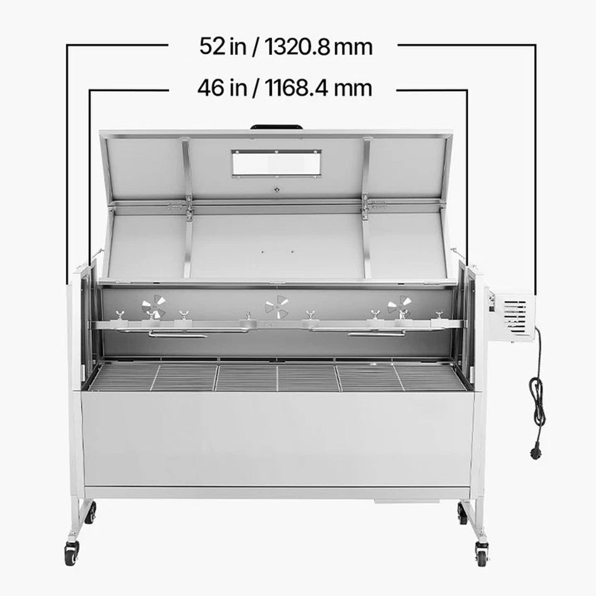 Heavy-Duty 52W Spit Roaster Rotisserie BBQ Grill For Pig, Lamb And Chicken (SAK59286)