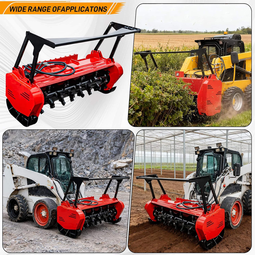 Heavy-Duty 60-Inch Hydraulic Forestry Mulcher Skid Steer Loader Attachment (SAK50792)