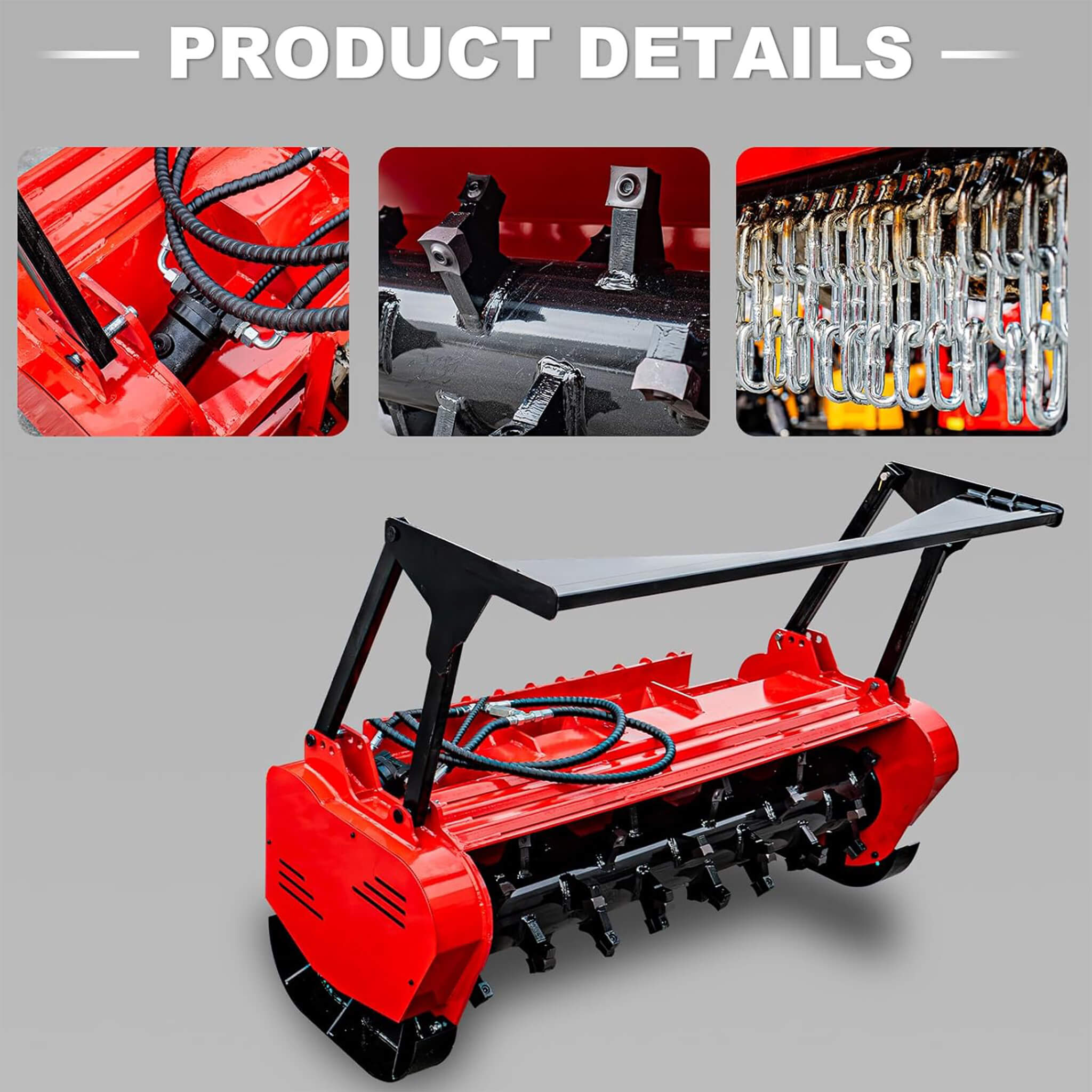 Heavy-Duty 60-Inch Hydraulic Forestry Mulcher Skid Steer Loader Attachment (SAK50792)